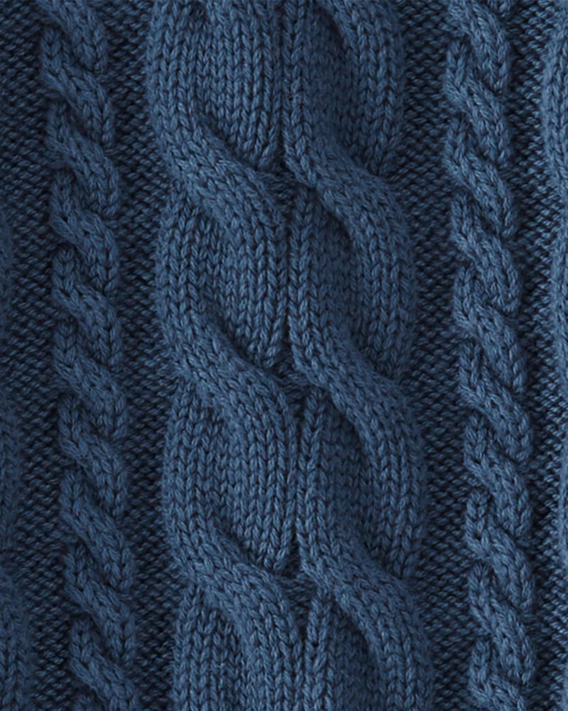 Toddler Organic Cotton Fair Isle Sweater in Dark Sea Blue, image 3 of 4 slides