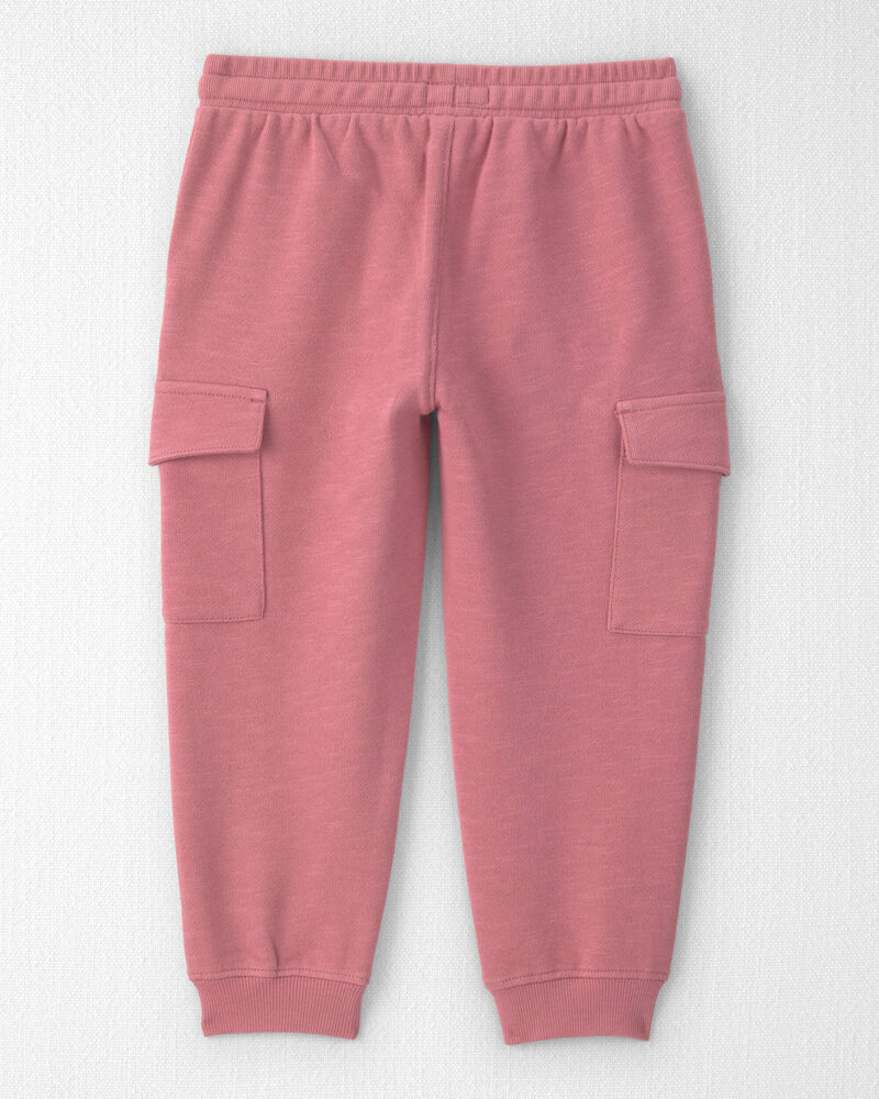 Toddler Girl Organic Cotton French Terry Cargo Pants, image 2 of 5 slides