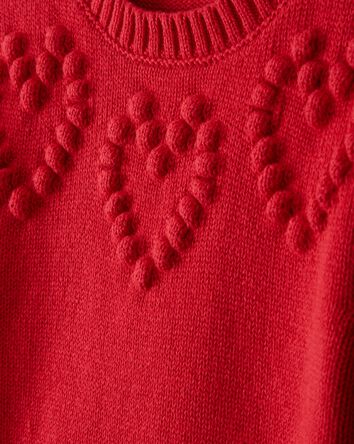 Toddler Girl Heart Long-Sleeve Sweater - Red, 