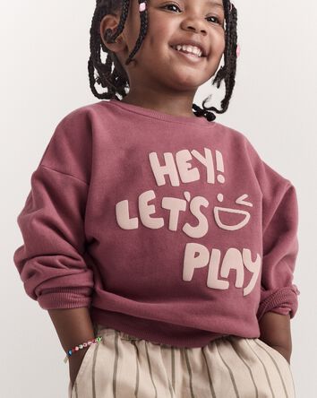 Toddler Hey, Let's Play Dolman-Sleeve Sweatshirt - Burgundy, 