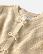 Toddler Girl Organic Cotton Sweater Knit Cardigan, image 2 of 4 slides
