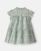 Baby Girl Floral Occasion Dress - Green, image 2 of 5 slides