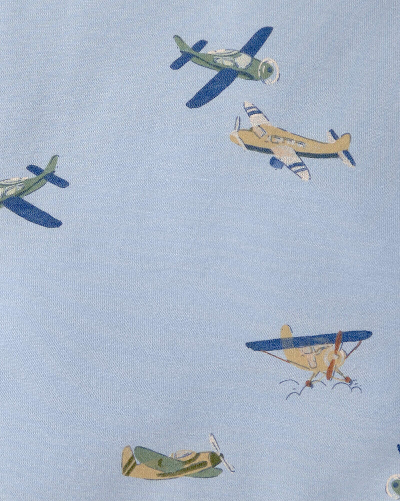 Baby Boy Plane 2-Way Zip Wearable Blanket - Blue, image 4 of 5 slides