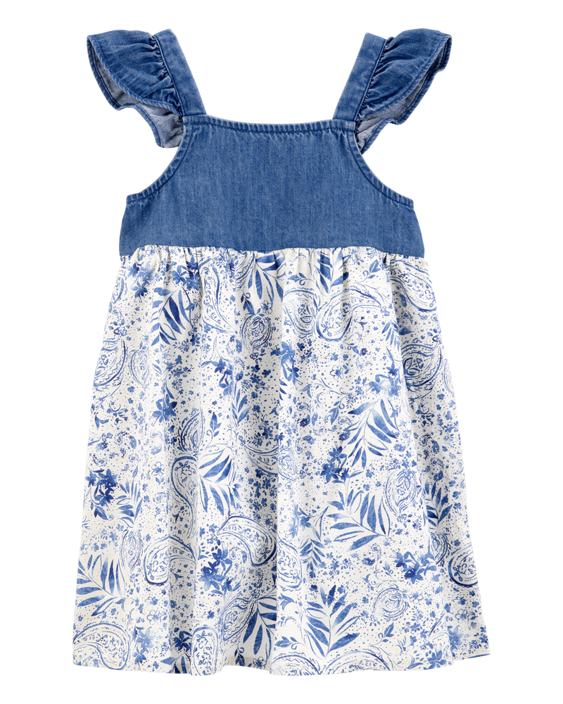 Enfant en bas âge Robe en chambray à fleurs , image 1 sur 4 diapositives