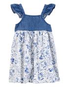 Enfant en bas âge Robe en chambray à fleurs , image 1 sur 4 diapositives