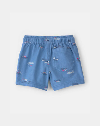 Baby Boy Sailboat Twill Shorts - Blue, 