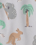 Baby 3-Pack Organic Cotton Bodysuits in Aussie Friends Print, image 5 of 6 slides
