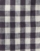 Baby Gingham Button-Front Shirt Made With Linen, image 3 of 4 slides