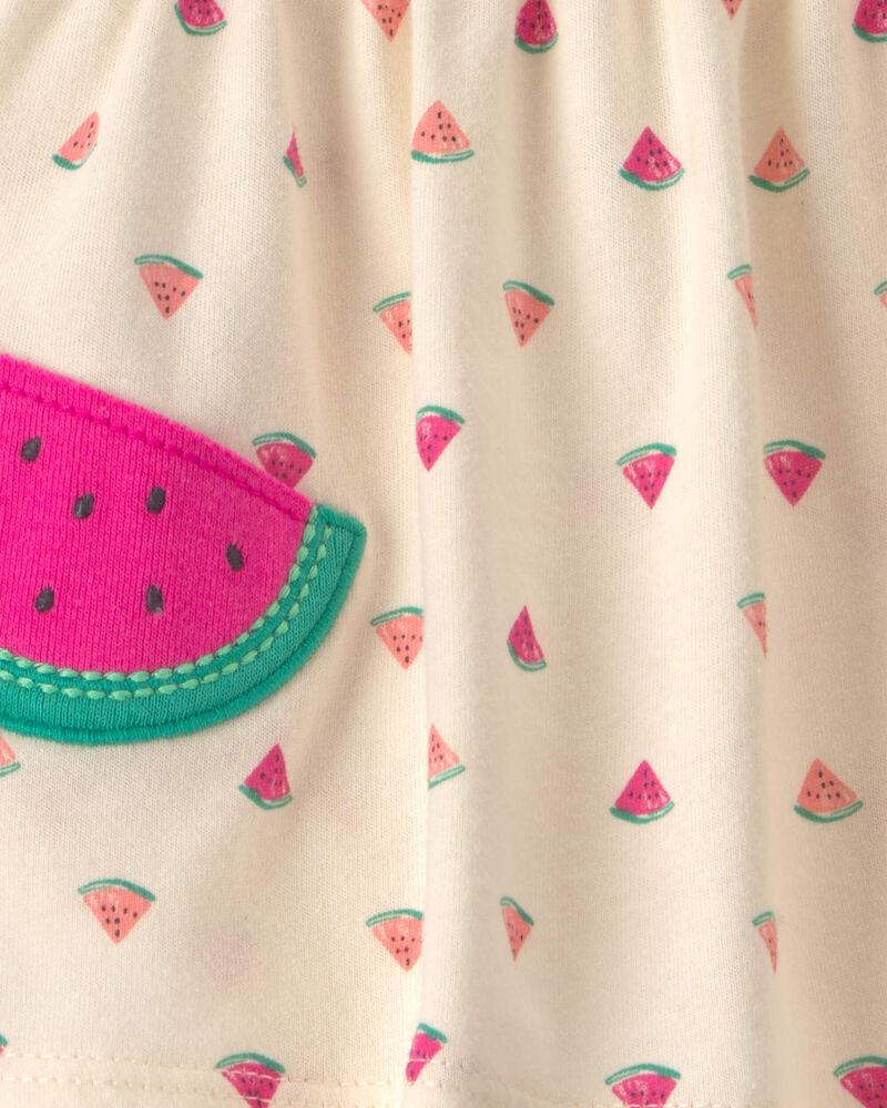 B&eacute;b&eacute; fille - Robe cache-couche &agrave; motif de melon d&rsquo;eau - Ivoire, image 2 sur 2 diapositives