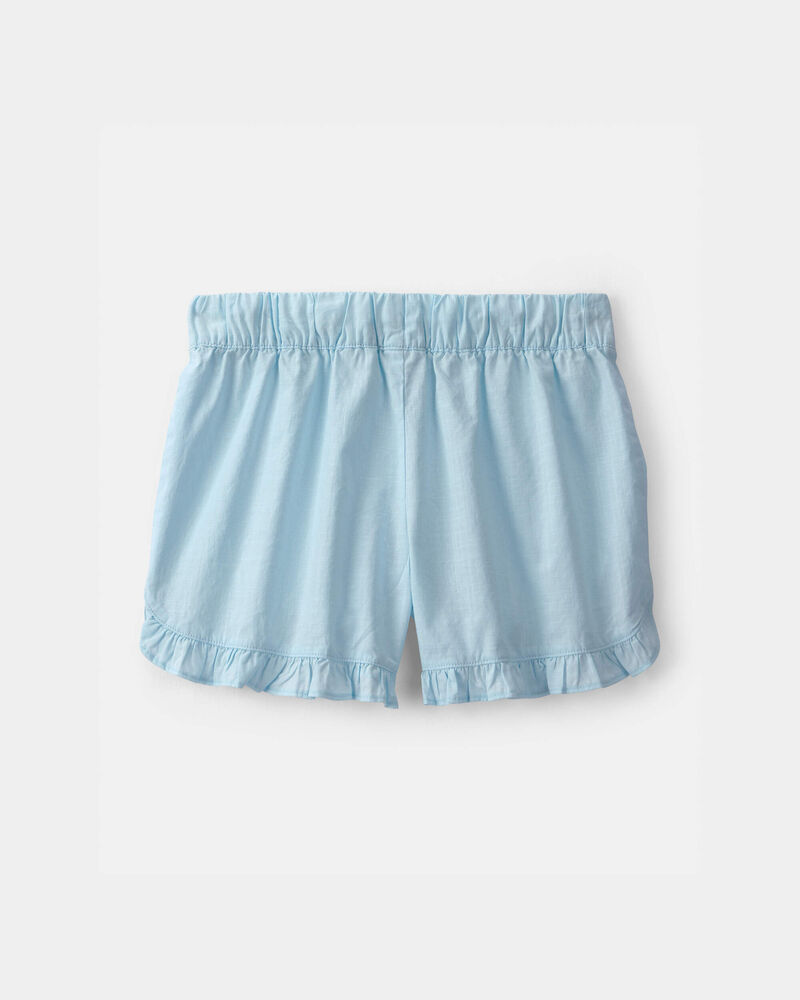 Girls Ruffle-Trim Shorts - Blue, image 2 of 4 slides