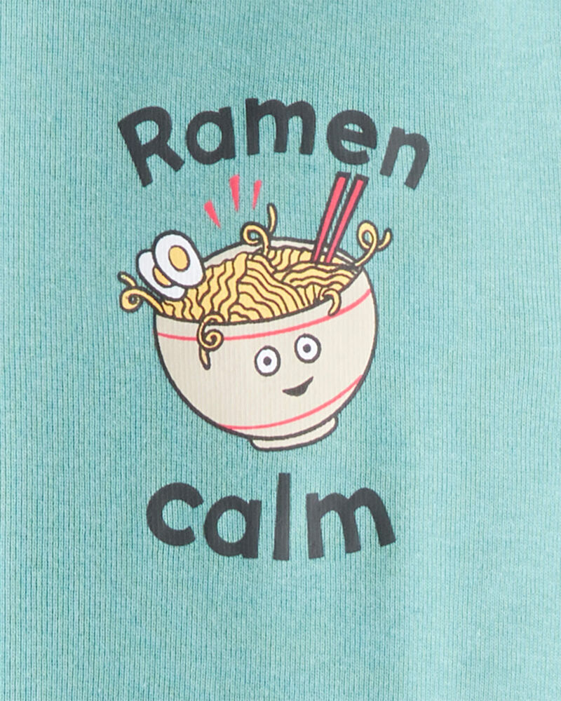 Boys Ramen Calm Print 100% Cotton Long-Sleeve 4-Piece Pyjamas - Blue/White, image 2 of 4 slides