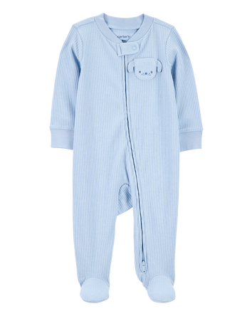 Baby Dog Pocket 2-Way Zip Ribbed Sleeper pyjamas, 