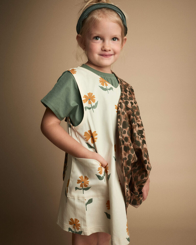 Toute-petit fille - Chasuble Otter Pocket &agrave; imprim&eacute; floral - Cr&egrave;me, image 3 sur 6 diapositives