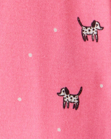 Toddler Girl Dalmatian Print 100% Cotton 2-Way Zip 1-Piece Pyjamas - Pink, 