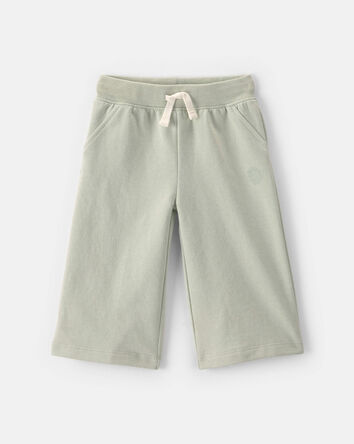 Baby Girl French Terry Drawstring Pants - Green, 