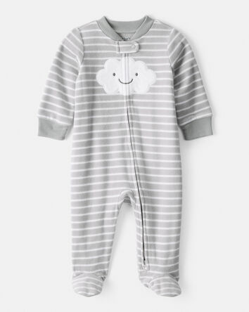 Baby Cloud Print Loose Fit Sleeper - Grey, 