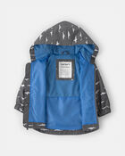 Baby Boy Slate Shark Rain Jacket- Black, image 2 of 3 slides