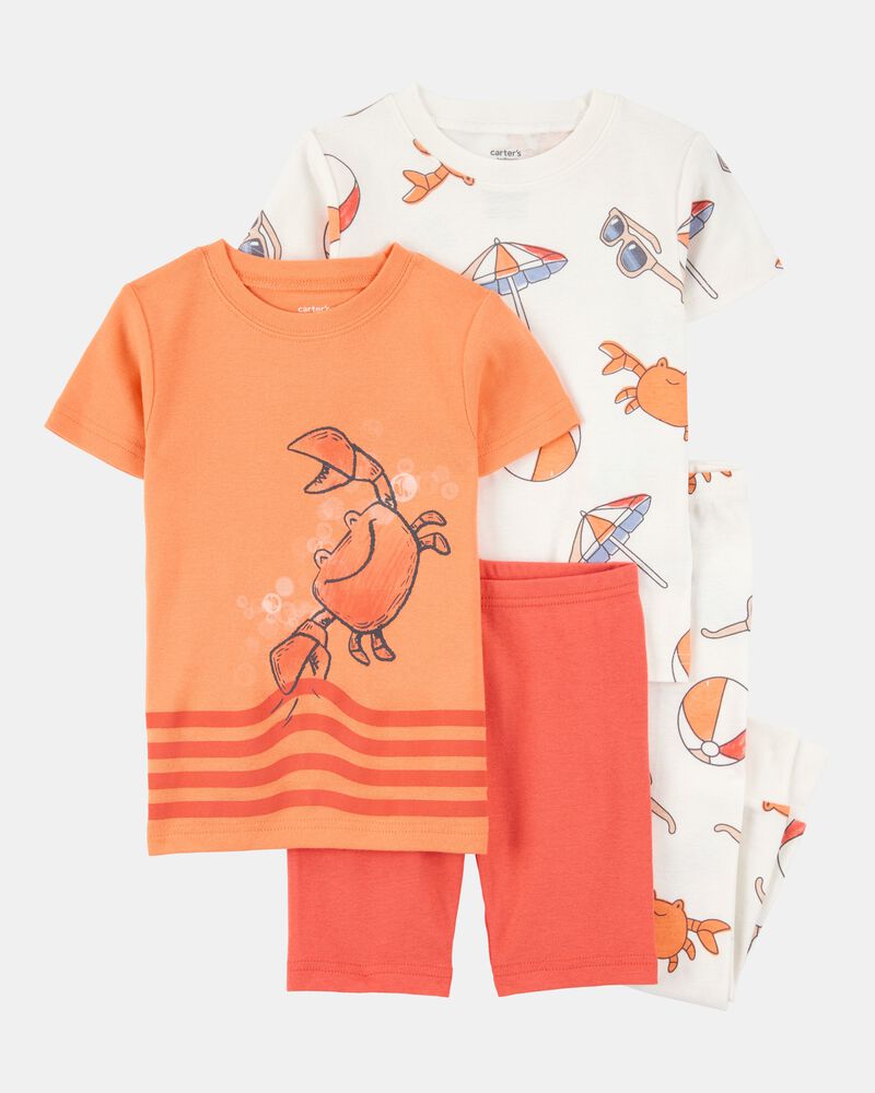 Toddler Boy 4-Piece Beach Crab 100% Snug Fit Cotton Pyjamas, image 1 of 4 slides