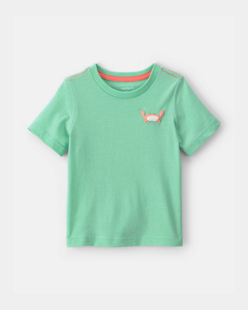Baby Boy Crab Graphic Tee - Green, image 1 of 4 slides