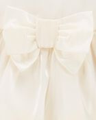B&eacute;b&eacute; Robe &agrave; n&oelig;ud pour les F&ecirc;tes de couleur cr&egrave;me et dor&eacute; , image 3 sur 3 diapositives