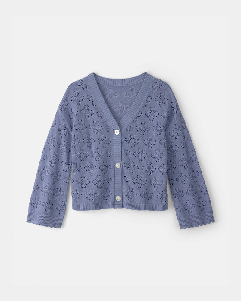 Filles - Cardigan boutonn&eacute; - Bleu, image 1 sur 2 diapositives