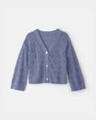 Filles - Cardigan boutonn&eacute; - Bleu, image 1 sur 2 diapositives