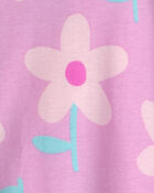 Toddler Girl Floral 100% Cotton Snug Fit 1-Piece pyjama - Pink, image 2 of 3 slides