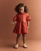 Toddler Girl Ruffle Collar Flowy Dress - Orange, image 4 of 6 slides