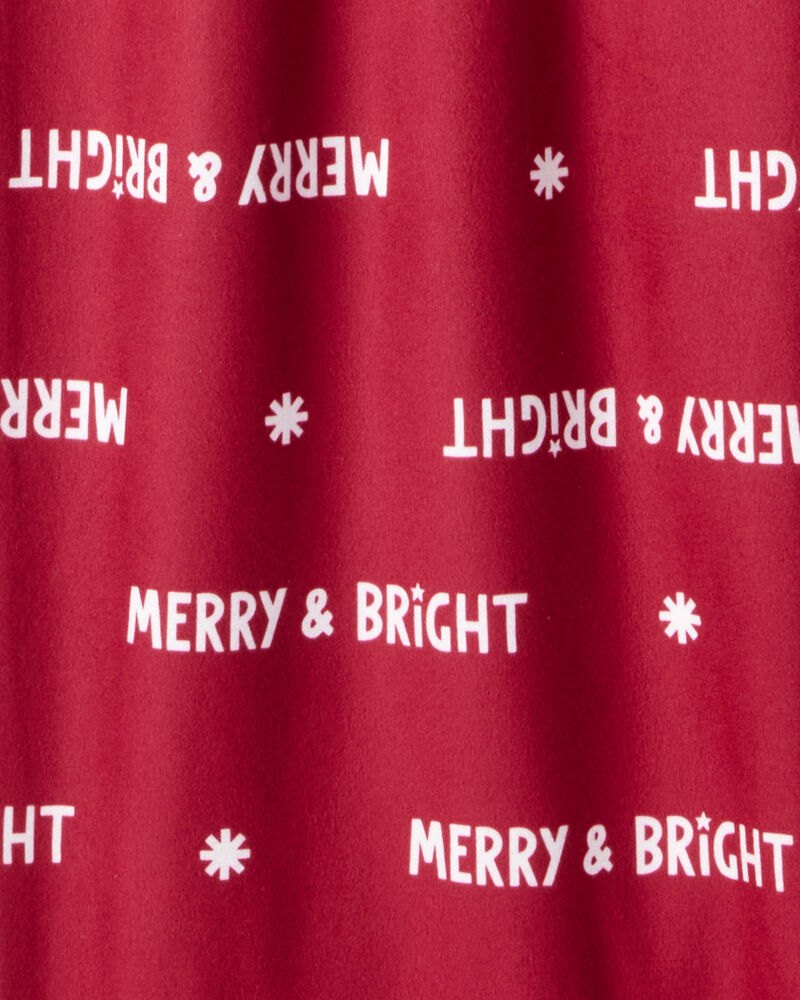 Adult Merry & Bright Christmas Loose Fit Pajama Bottoms - Red, image 3 of 4 slides