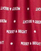 Adult Merry & Bright Christmas Loose Fit Pajama Bottoms - Red, image 3 of 4 slides