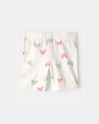 Toddler Girl Butterfly Bike Shorts - Ivory, image 2 of 4 slides
