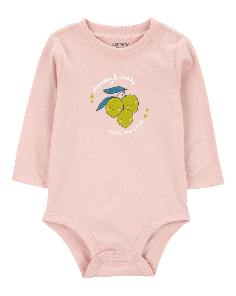 Bébé Cache-couche à manches longues à motifs de citrons Mommy & Daddy , image 1 sur 3 diapositives