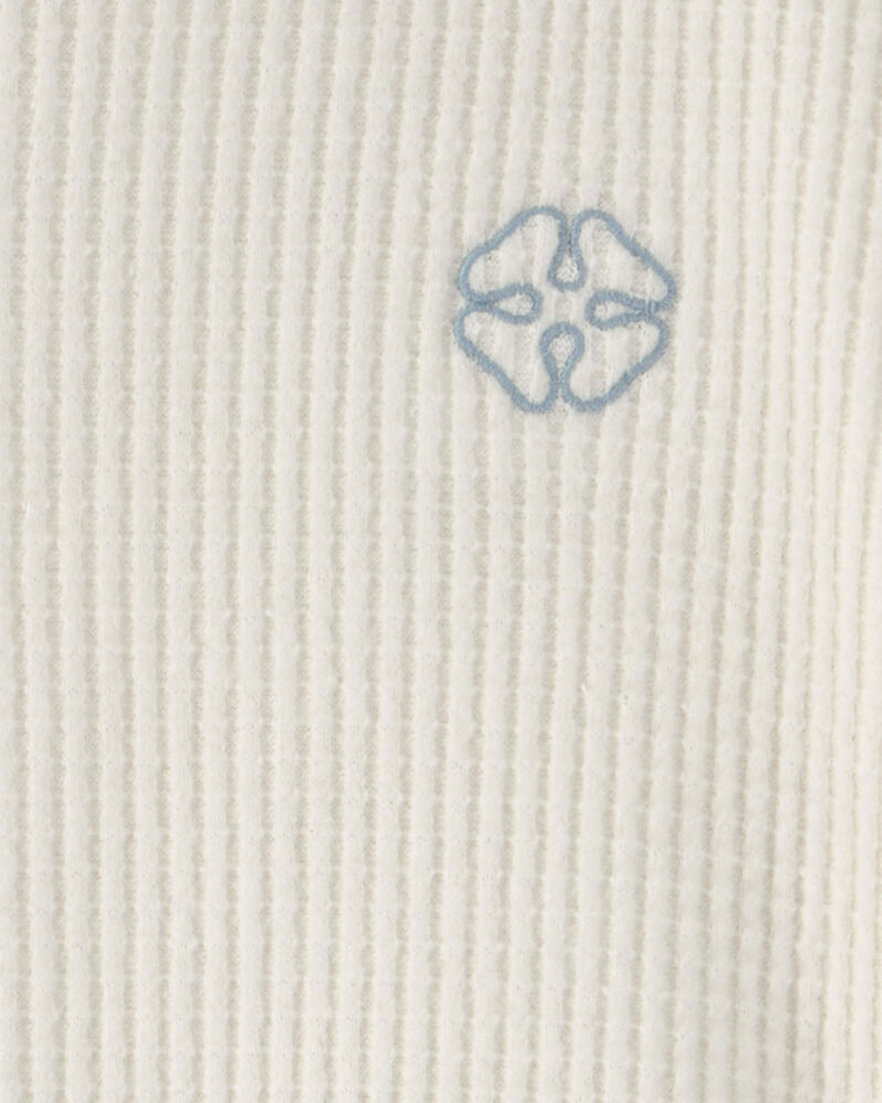 Toddler Girl Thermal Long-Sleeve Peplum Top - Cream, image 2 of 3 slides