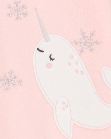 Toddler 1-Piece Narwhal Fleece Footie Pyjamas, 