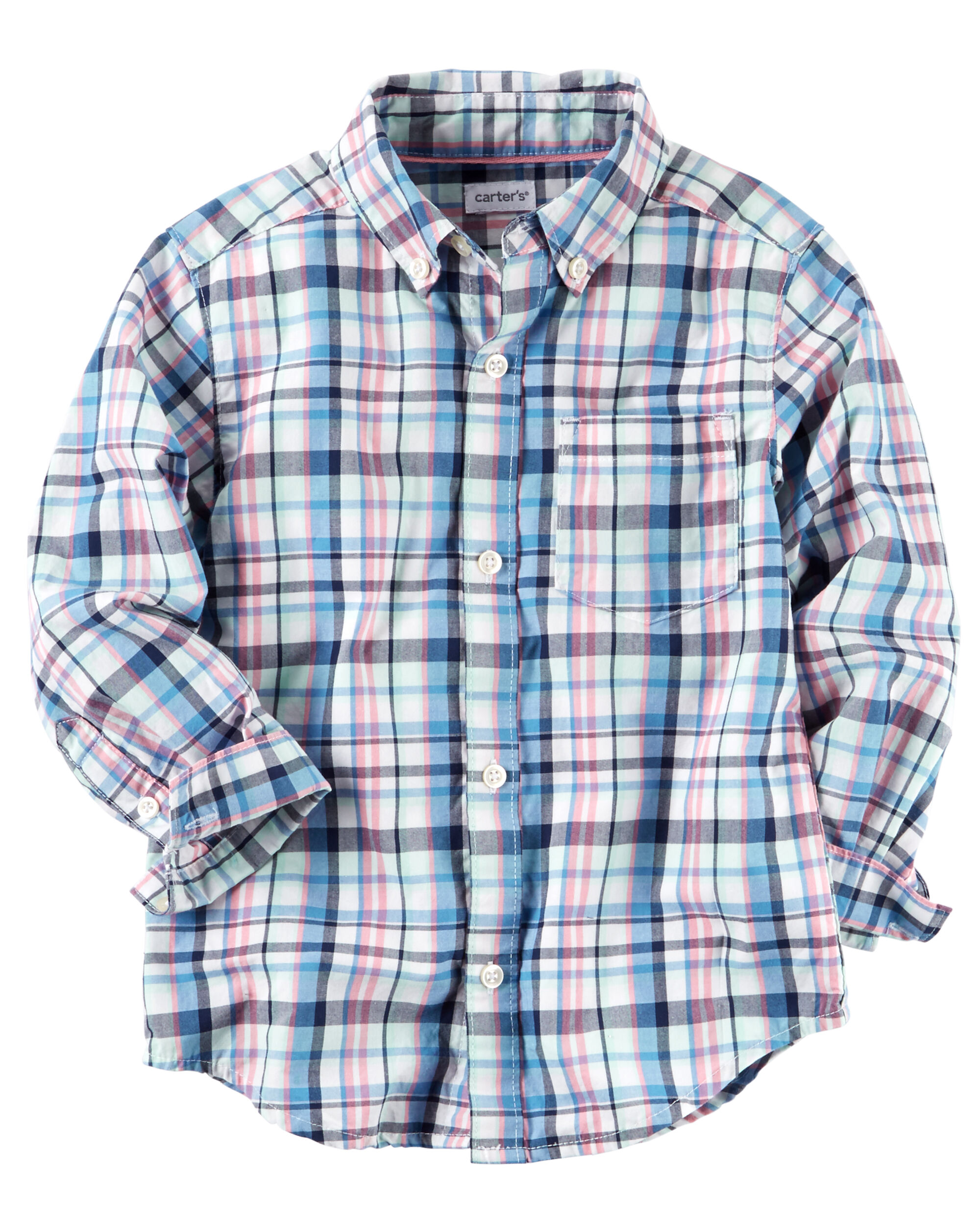 Plaid Button-Front Shirt | carters.com