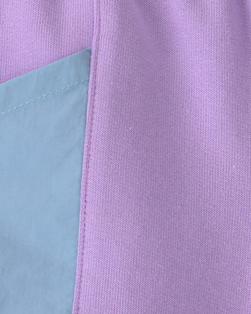B&eacute;b&eacute; fille - Short en jersey bouclette - Mauve/Bleu, image 3 sur 3 diapositives