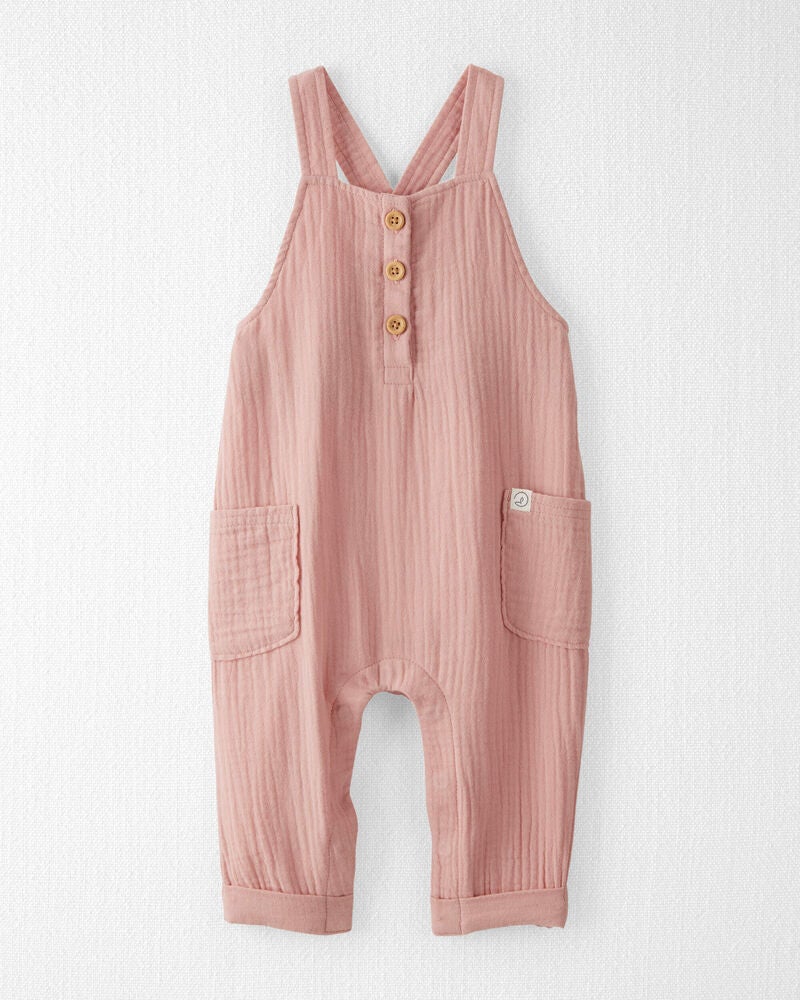 Baby Organic Cotton Gauze Overalls, image 1 of 5 slides