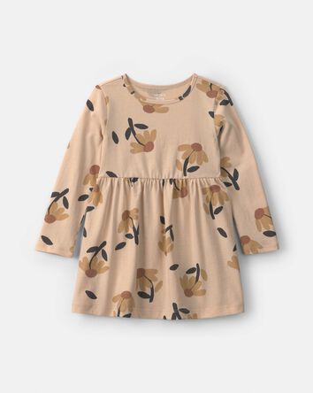 Toute-petite fille - Robe manches longues &agrave; imprim&eacute; floral - Beige, 