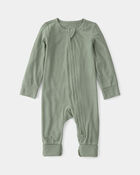 B&eacute;b&eacute; - Grenouill&egrave;re PurelySoft &agrave; fermeture &agrave; glissi&egrave;re &agrave; deux sens - Vert, image 1 sur 6 diapositives