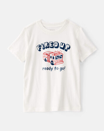 Toddler Boy Firetruck Graphic Tee - White, 