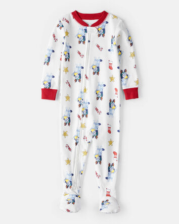 Baby Bluey™ 100% Cotton Long-Sleeve Snug Fit 1-Piece Pajamas - White, 