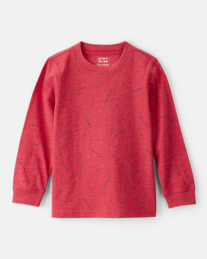 Toddler Boy Baseball Long-Sleeve Tee - Red, image 1 of 3 slides