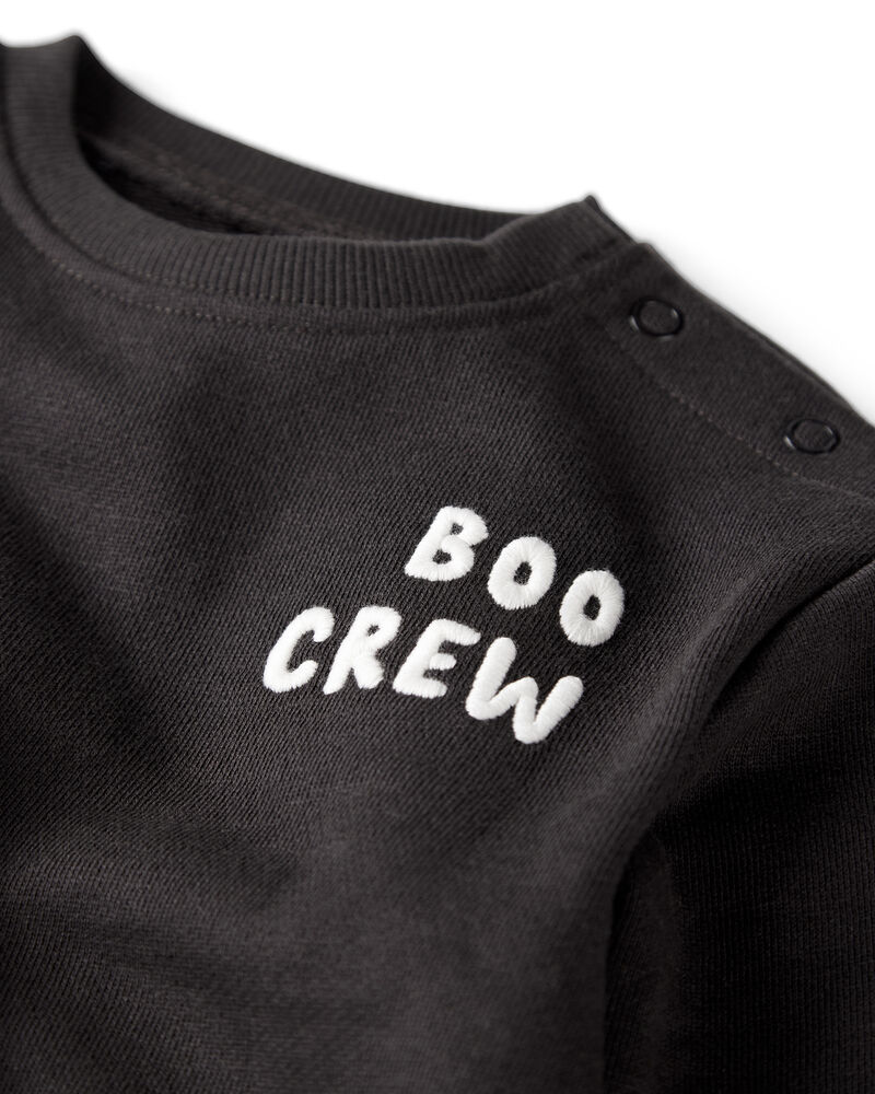 Baby Organic Cotton Boo Crew Bodysuit, image 2 of 4 slides