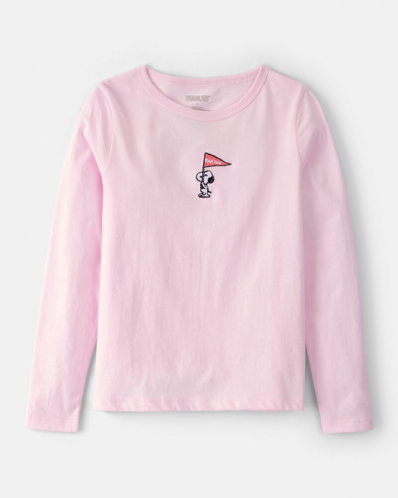 Girls Peanuts Snoopy Long-Sleeve Top - Pink, image 1 of 5 slides