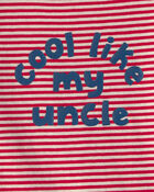 B&eacute;b&eacute; - Cache-couche &agrave; rayures &agrave; imprim&eacute; &laquo;Cool Like My Uncle&raquo; - Rouge, image 2 sur 2 diapositives