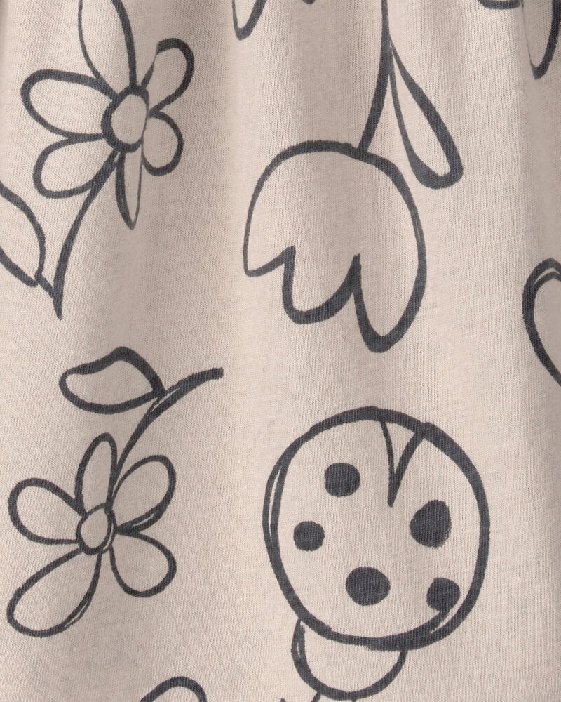Baby Girl Floral Ladybug Short-Sleeve Dress - Brown, image 3 of 4 slides