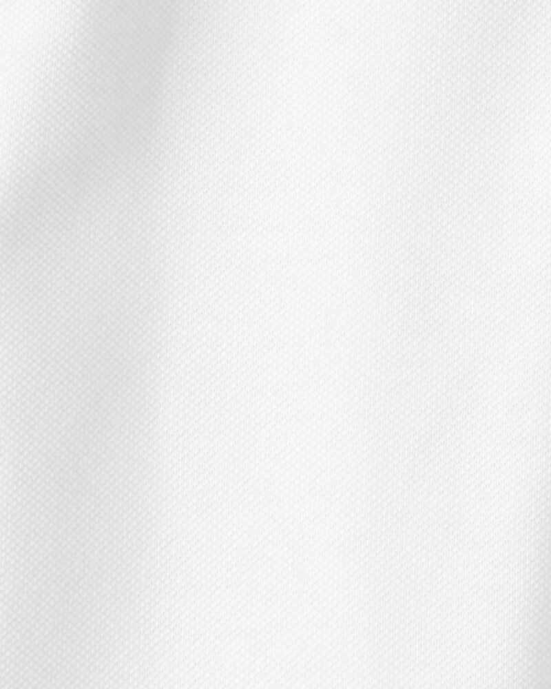 Kid Pique Uniform Polo Shirt - White, image 2 of 3 slides