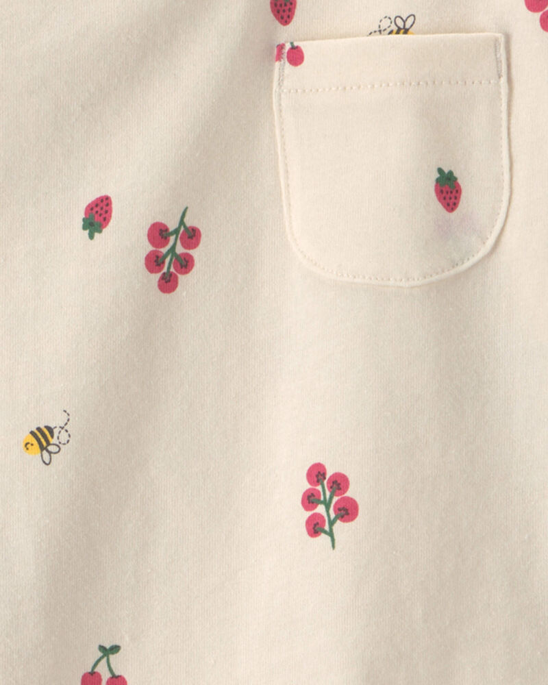 Tout-petit fille - Haut manches courtes &agrave; motif floral - Cr&egrave;me, image 2 sur 2 diapositives