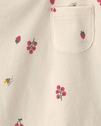 Toddler Girl Floral Short-Sleeve Top &ndash; Cream, 