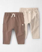 Baby 2-Pack Organic Cotton French Terry Joggers, image 1 of 6 slides